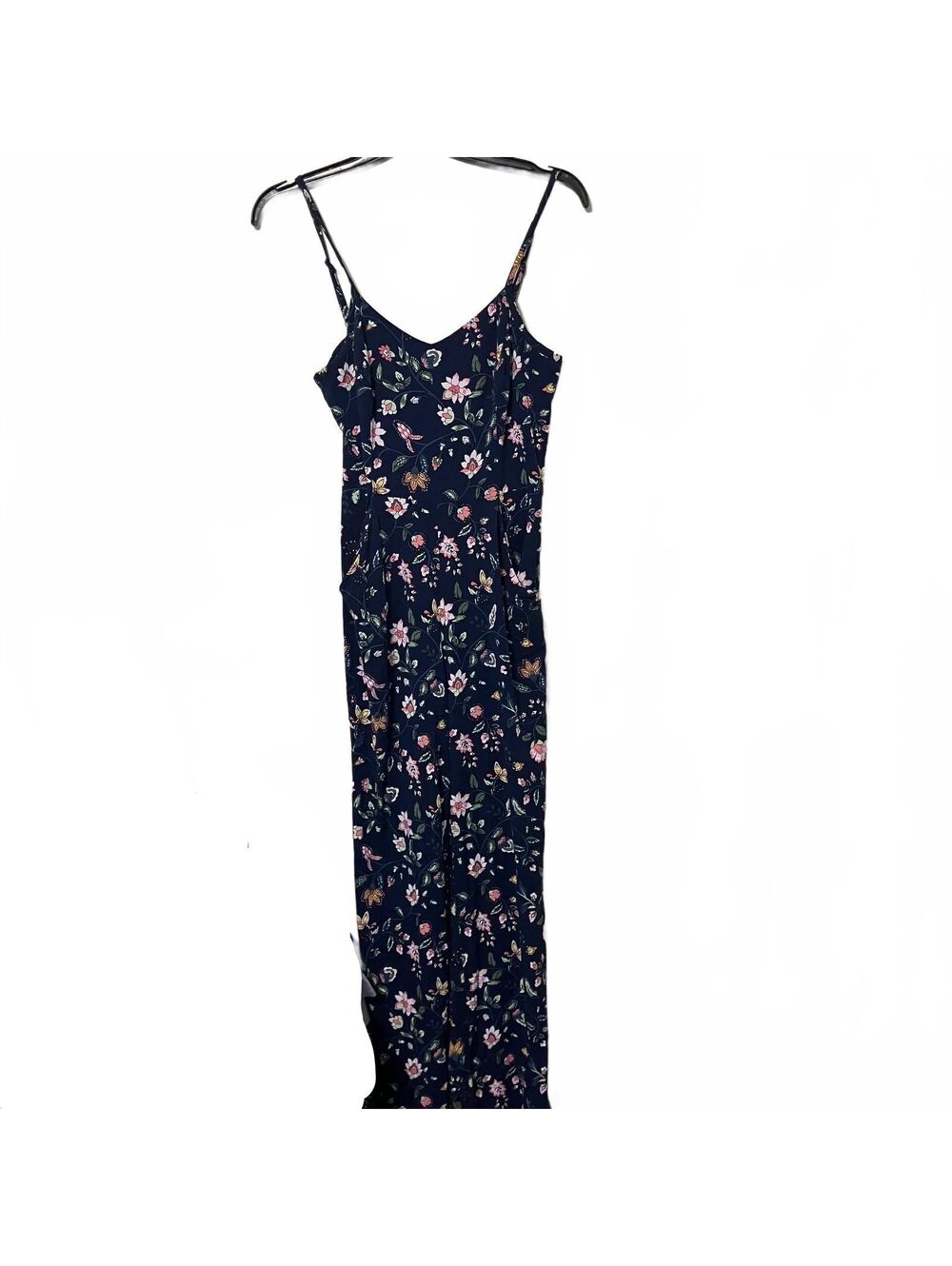 Market & Spruce Floral Navy Jumpsuit Romantic Cottagecore Chic Women's Medium